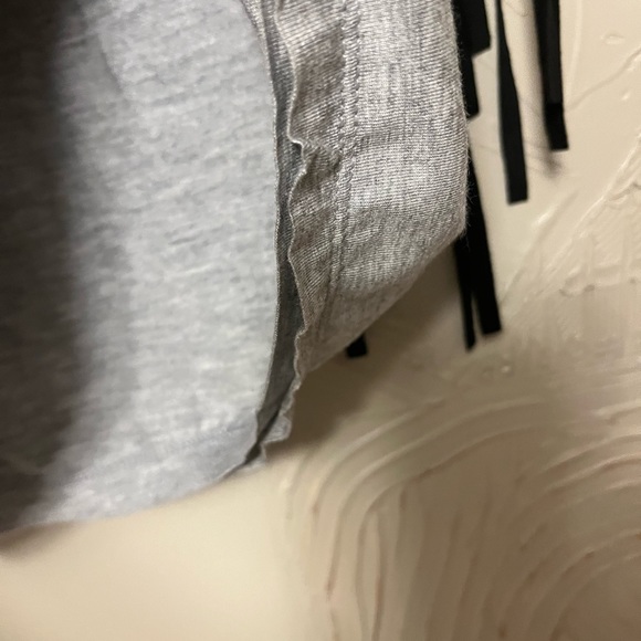 NWT Democracy Gray Tank with black suede looking fringe Size S - Picture 6 of 10